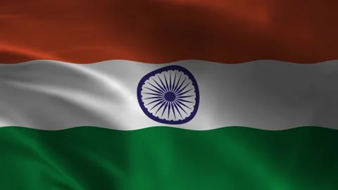 India flag waving fabric close up with Ashoka Chakra 库存影片 335560572