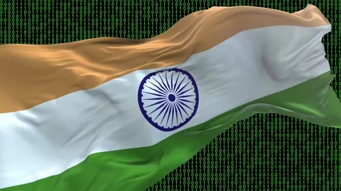 India flag - Waving flag on matrix binary code background Stock Footage 321421257