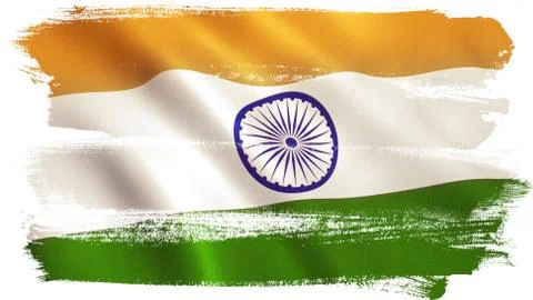India Flag Waving Stock Illustration