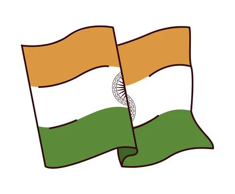 India flag waving Stock Illustration