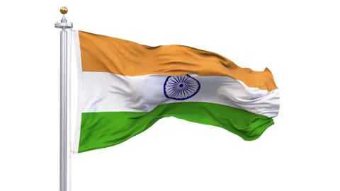 India flag waving looping with transparent background. Stock Footage 315953872