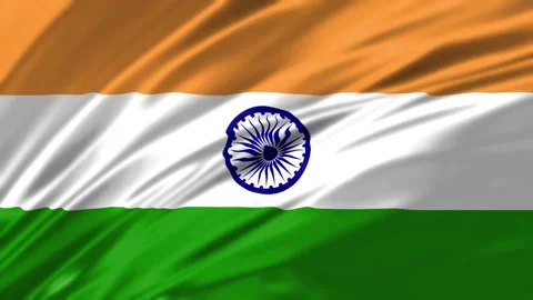India Flag Waving Satin Ripple Effect, Indian Tricolor National Flag Vídeo Stock 343368246