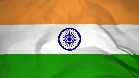 India Flag Waving Soft Cloth Fabric Texture, Indian Tricolor National Flag 库存影片 343369400