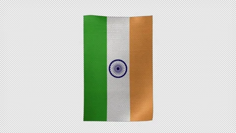 India Flag Waving on Transparent Background Stock Footage 310398500