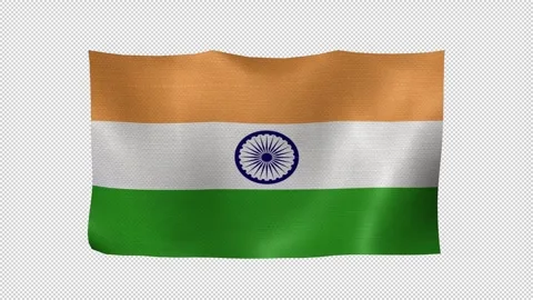 India Flag Waving on Transparent Background Stock Footage 310398766