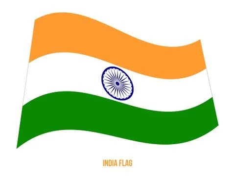 India Flag Waving Vector Illustration on White Background. India National Flag Stock Illustration