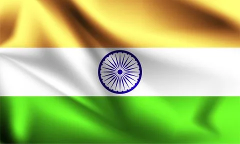 India flag waving with the wind, 3D illustration Stock Illustration