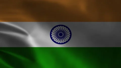 India flag waving in wind animation. close up view of Indian flag Flying an.. Stock Footage 253899358
