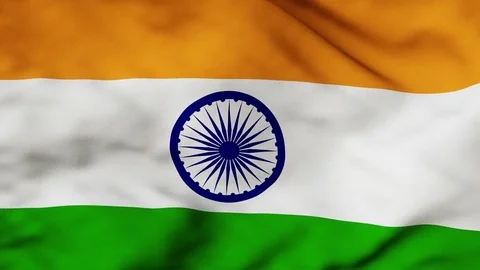 The India flag waving in the wind Stock Footage 80658288