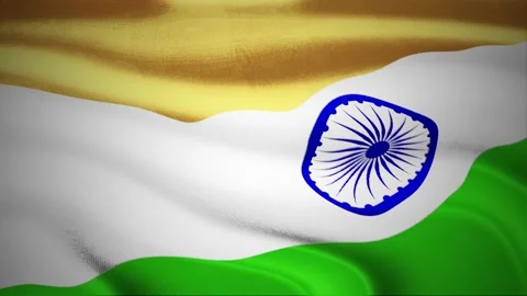 India Flag waving in wind Video stock 158493789