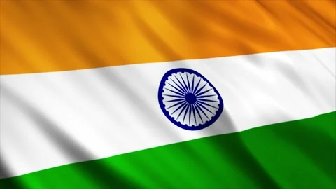 India Flag waving in the wind Stock Footage 236411323