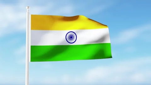 India flag waving in the wind. Video stock 297358037