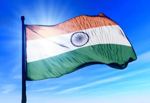 India flag waving on the wind Stock Illustration
