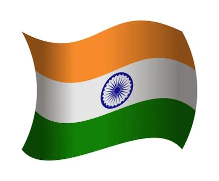 India flag waving in the wind Stock-Illustration