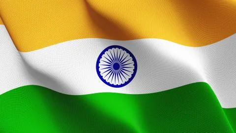 India flag waving on wind. Stock Illustration