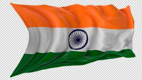 India Flag Waving in the Wind Stock Illustration