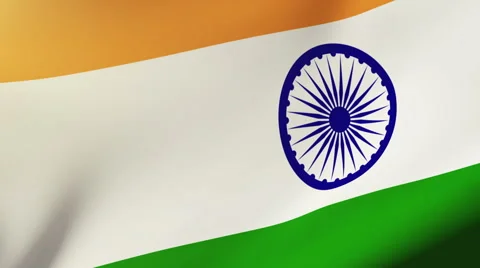 India flag waving in the wind. Looping sun rises style.  Animation loop Vídeos de archivo 47622842