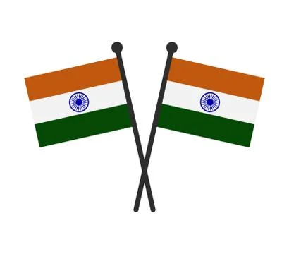 India flag on white background Stock Illustration