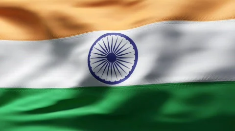 India Flag in wind in slow motion Stock Footage 643251