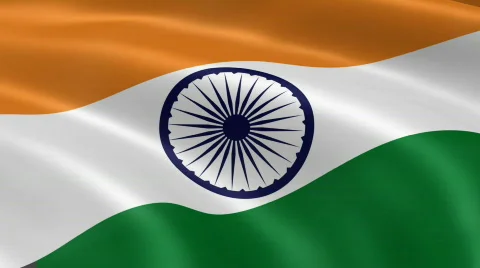 India FlagInTheWind Stock-Footage 739386