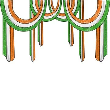 India flags frame scribble 库存插图