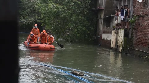 INDIA-FLOOD-NDRF Stock Footage 146353548