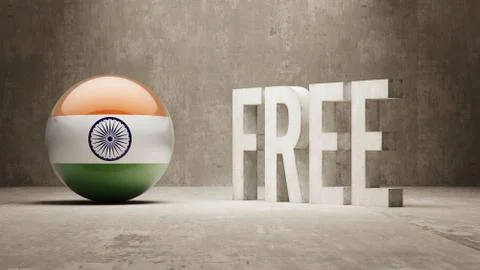 India. Free  Concept. Stock Illustration