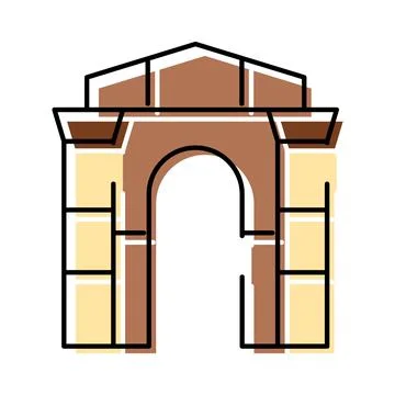 India gate ancient memorial arch monument building Ilustración de archivo
