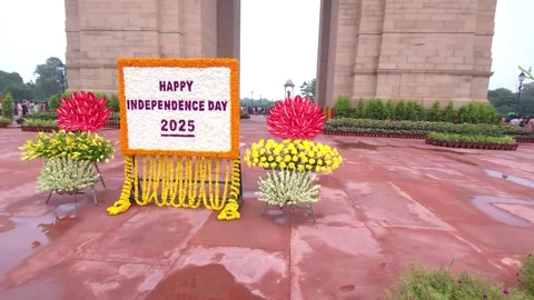 India Gate and Amar Jawan Jyoti Eternal Flame Vídeos de archivo 320383421