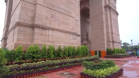 India Gate and Amar Jawan Jyoti Eternal Flame Vídeos de archivo 320384409