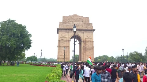 India Gate and Amar Jawan Jyoti Eternal Flame Vídeos de archivo 320386193