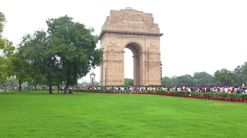 India Gate and Amar Jawan Jyoti Eternal Flame Vídeos de archivo 320386274