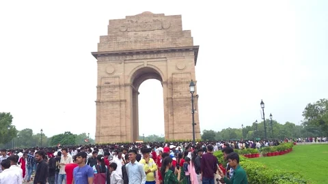 India Gate and Amar Jawan Jyoti Eternal Flame Vídeos de archivo 320386307