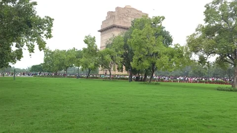 India Gate and Amar Jawan Jyoti Eternal Flame Vídeos de archivo 320386988