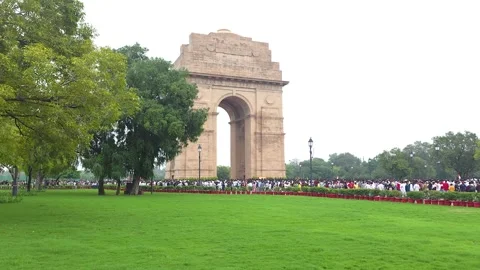 India Gate and Amar Jawan Jyoti Eternal Flame Vídeos de archivo 320387073