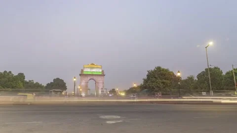 India Gate Day to Night time-lapse New Delhi, India Stock Footage 197488393