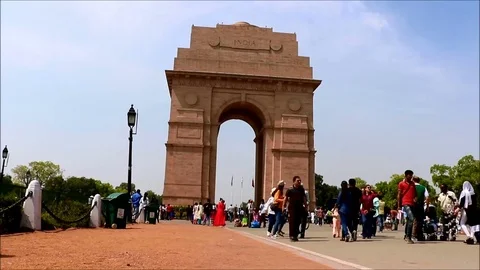 India gate, Delhi Stock Footage 73649216