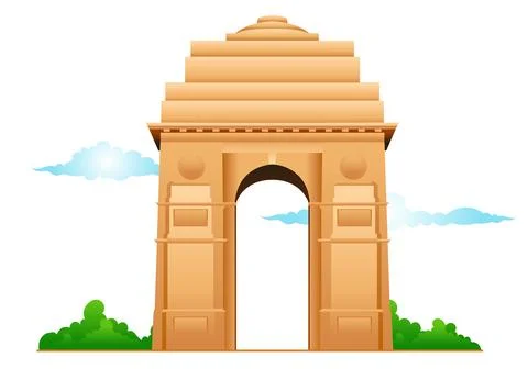 India gate in delhi rajpath vector Stock Illustration