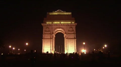 India Gate in Delhi  (Ref IND-013-010) Stock Footage 262660