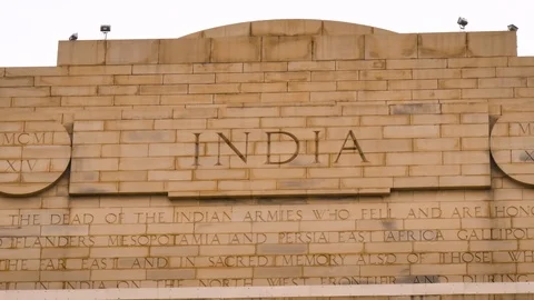 India Gate detail Stock Footage 127957411