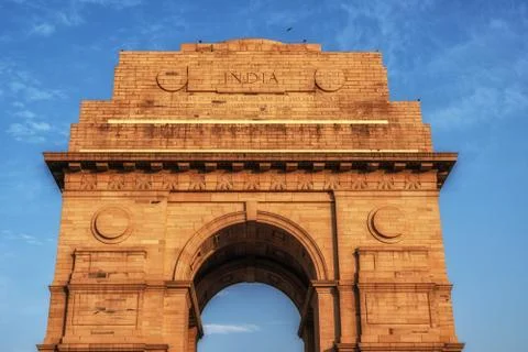 India gate during sunset Stock Photos