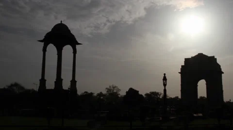 India Gate Evening Time Lapse Video stock 36726760
