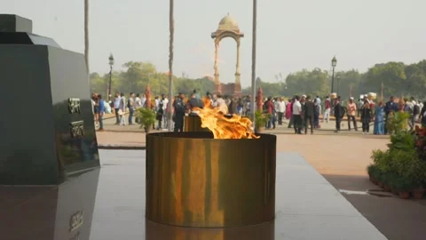 India gate flame Stock Footage 202110500