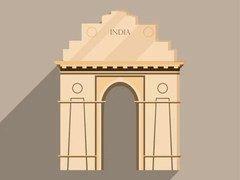 India gate isolation on a white background. Symbol of India, New Delhi Stock-Illustration