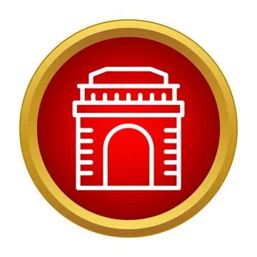 India gate landmark architectural monument icon Stock Illustration