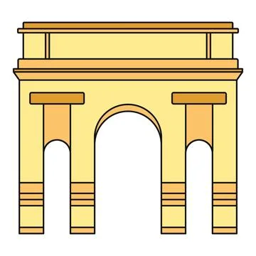 India gate monument vector drawing representing travel and landmark Stock Illustration