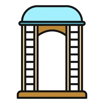 India gate monument vector outline, a famous national triumph arch Illustrazione stock