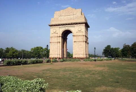 India Gate originally called All India War memorial monument, Rajpath, New .. Stock Photos