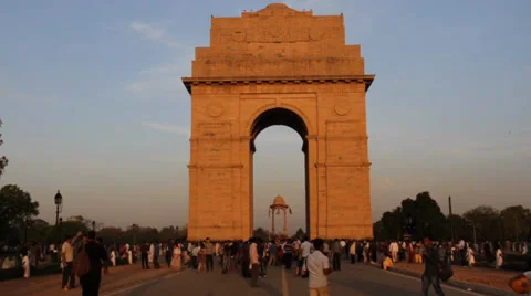 India Gate People Time Lapse Video stock 36726823