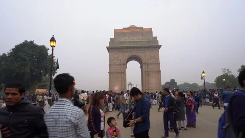 India Gate - Right To Left Side Dolly Motion - New Delhi Stock Footage 123893530